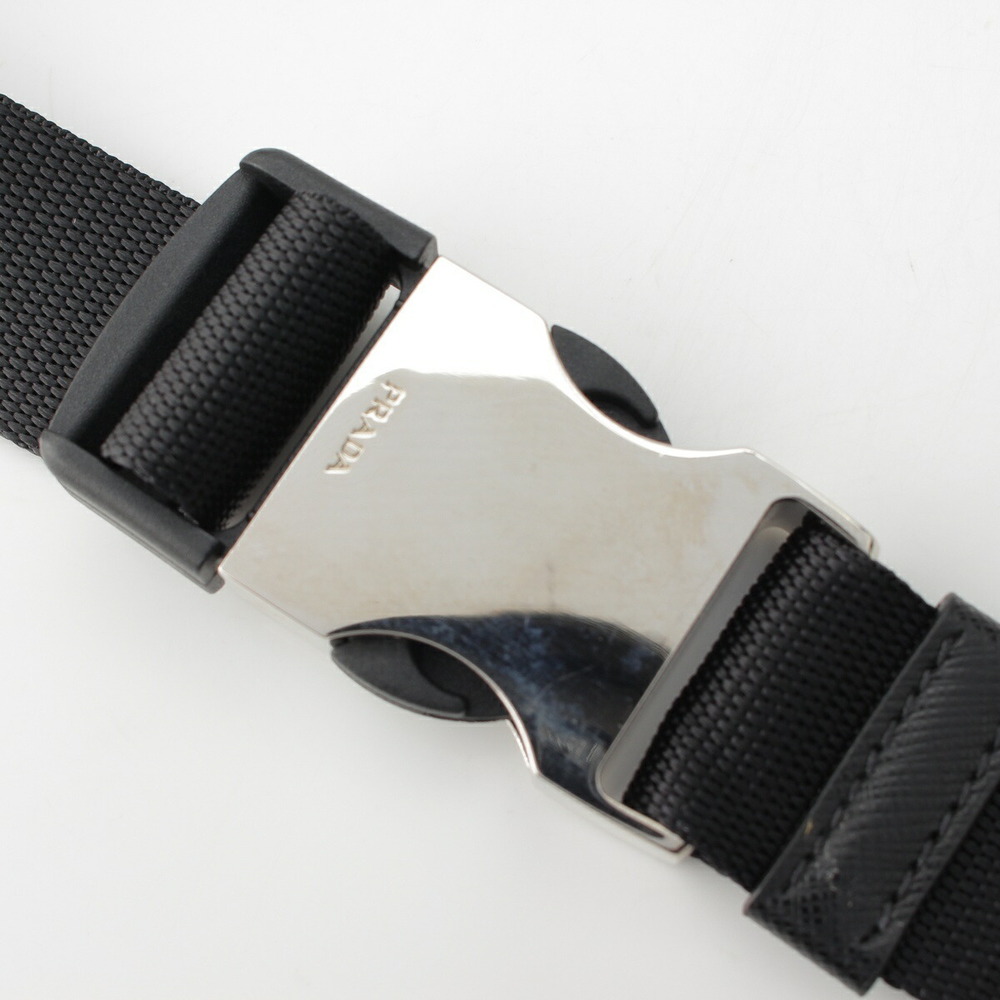 Prada Triangle Logo Re Saffiano Waist Bag Black - Picture 9 of 10
